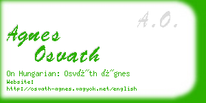 agnes osvath business card